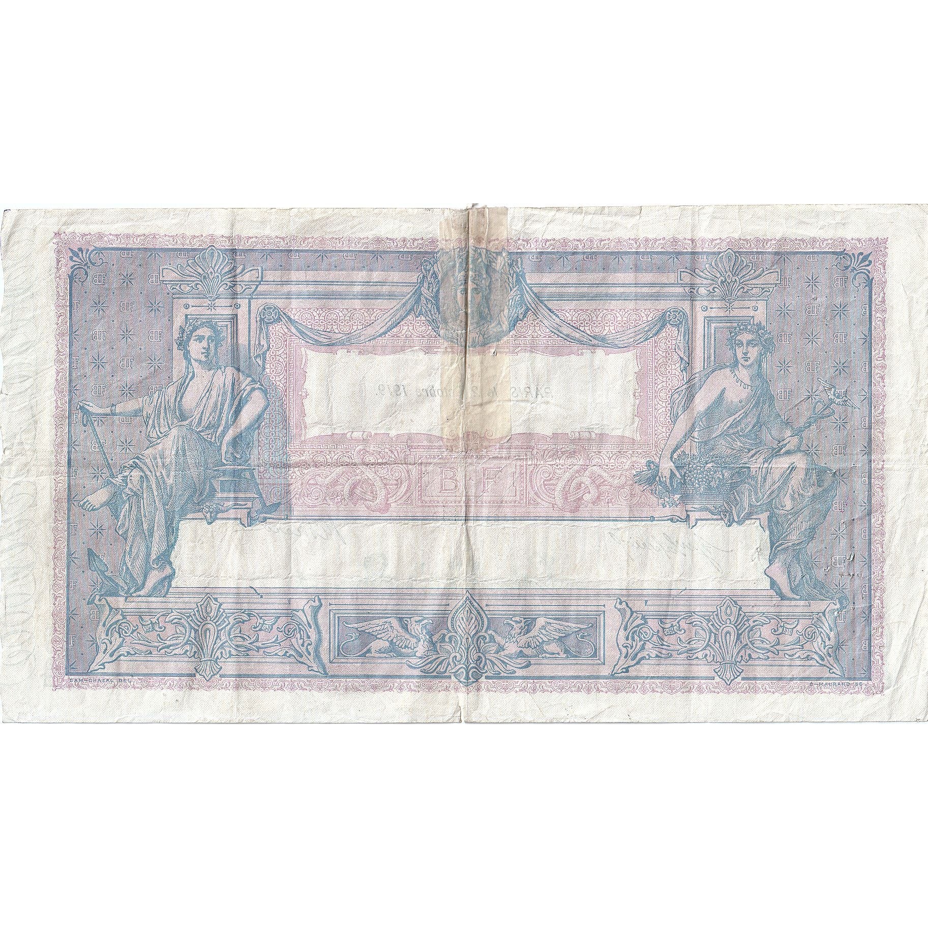 France, 1000 Francs, Bleu et Rose, 1919-10-02, N.1316, VG(8-10)