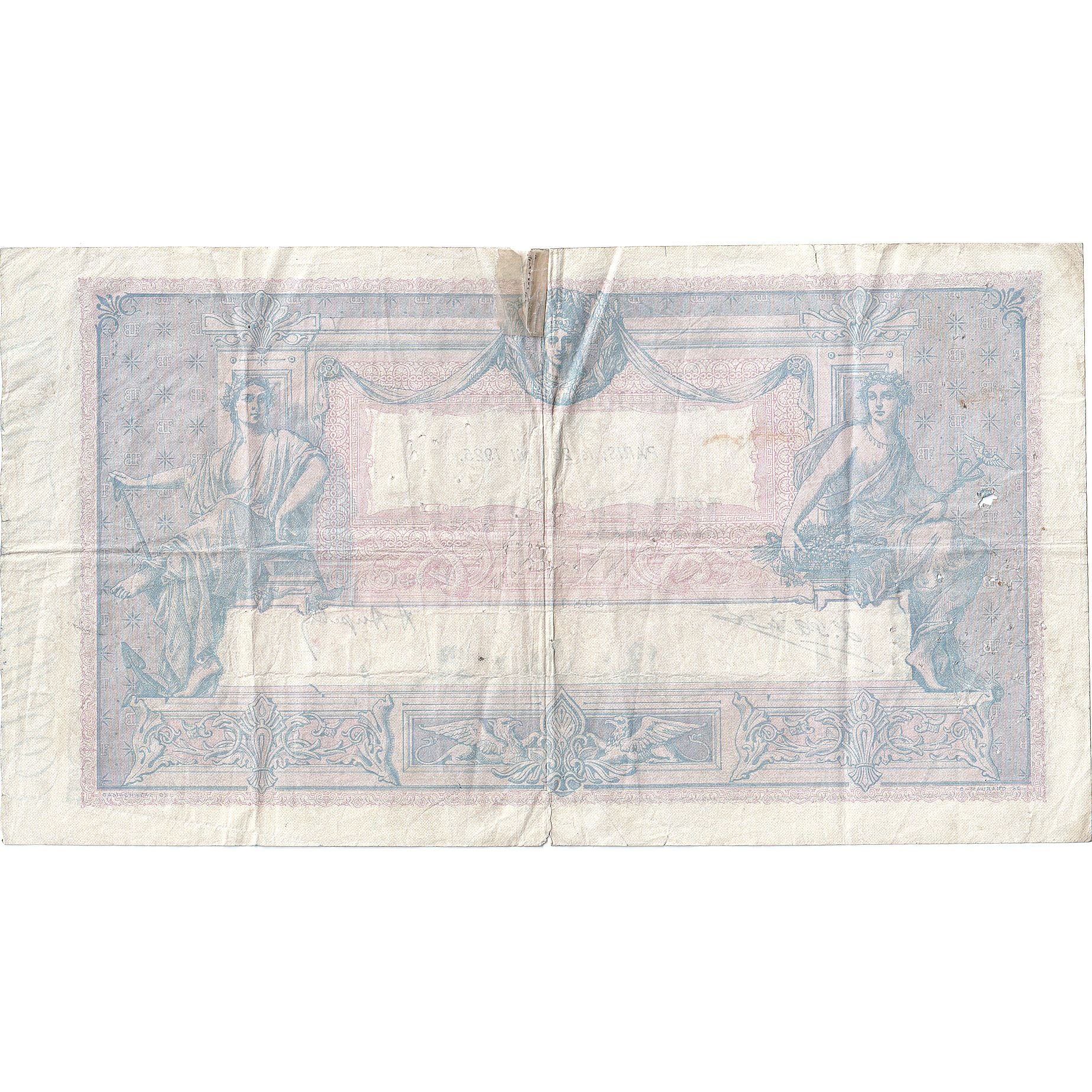 France, 1000 Francs, Bleu et Rose, 1925, V.2012, VG(8-10), Fayette:36.41, KM:67j