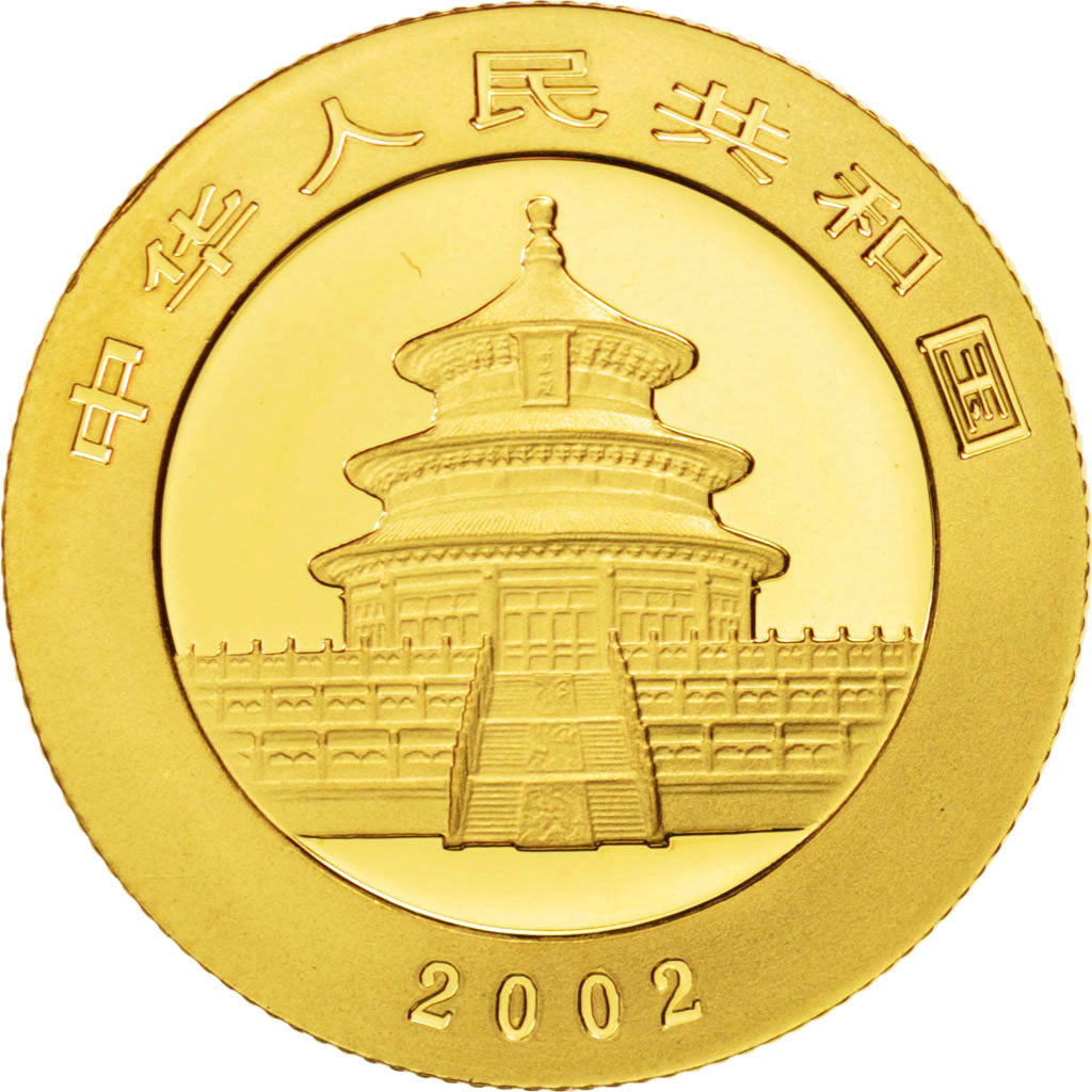 CHINA, PEOPLE'S REPUBLIC, 100 Yüan, 2002, MS(65-70), Gold, KM:1458