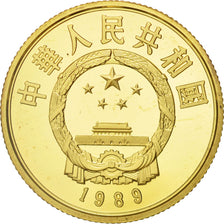 CHINA, PEOPLE'S REPUBLIC, 100 Yüan, 1989, MS(65-70), Gold, KM:252