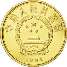 CHINA, PEOPLE'S REPUBLIC, 100 Yüan, 1992, MS(65-70), Gold, KM:451
