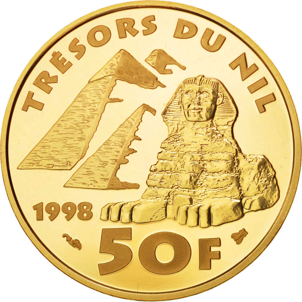France, 50 Francs, 1998, MS(65-70), Gold, KM:1208, Gadoury:C219