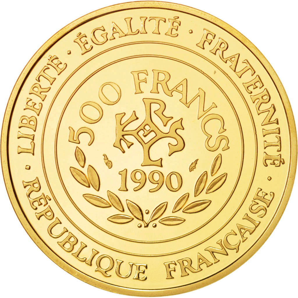 France, 500 Francs-70 Ecus, 1990, MS(65-70), Gold, KM:990, Gadoury:C6
