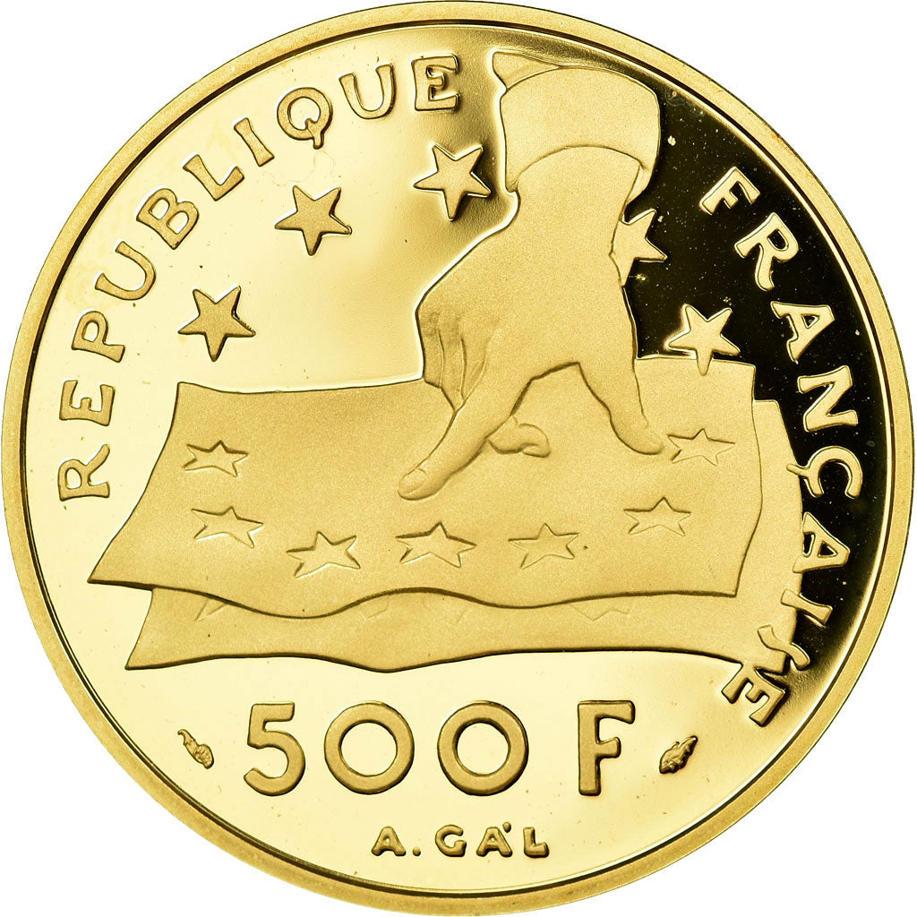 Coin, France, 500 Francs-70 Ecus, 1991, MS(65-70), Gold, KM:1003, Gadoury:C25