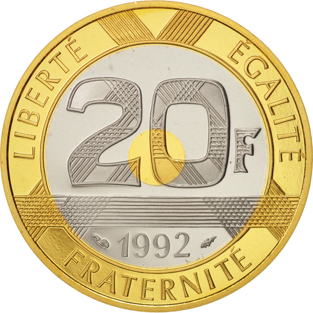 Coin, France, Mont Saint Michel, 20 Francs, BE, 1992, MS(65-70), Or / Or blanc