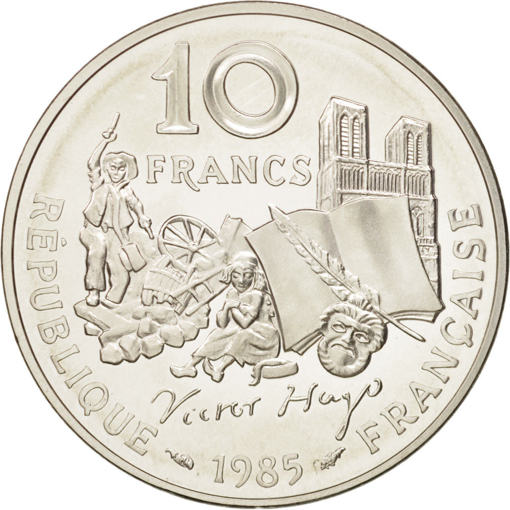 France, 10 Francs, 1985, MS(65-70), Silver, KM:956a, Gadoury:819