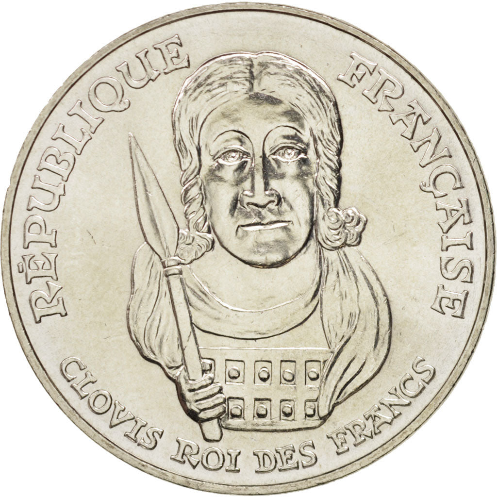 France, Clovis, 100 Francs, 1996, AU(55-58), Silver, KM:1180, Gadoury:953
