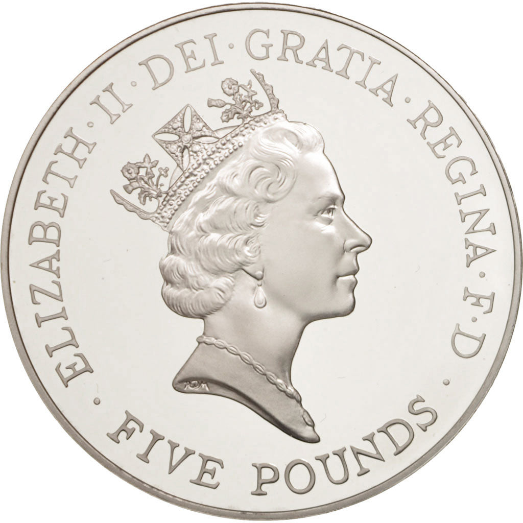 Great Britain, Elizabeth II, 5 Pounds, 1996, MS(65-70), Silver, KM:974a