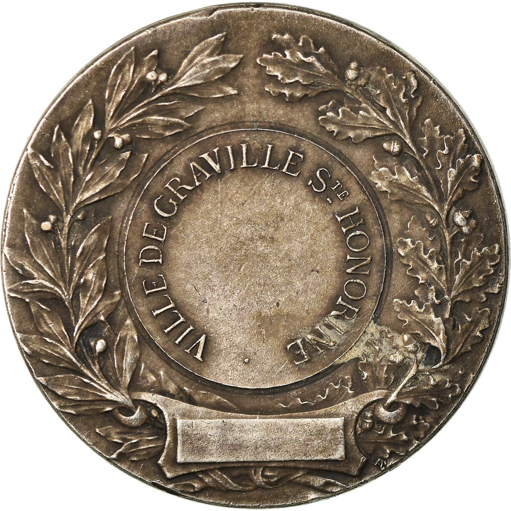 France, Medal, Ville de Graville Sainte Honorine, Rasumny, AU(50-53), Silvered