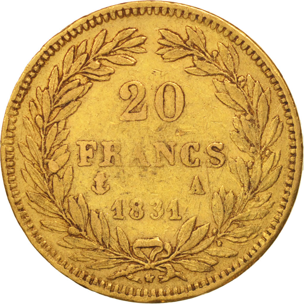 France, Louis-Philippe, 20 Francs, 1831, Paris, TTB, Or, KM:739.1, Gadoury:1030