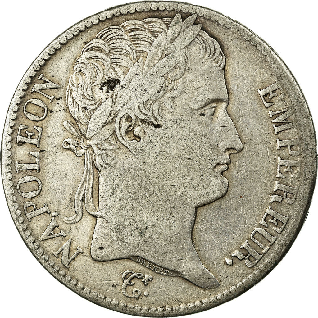 Moneta, Francia, Napoléon I, 5 Francs, 1813, Rouen, BB, Argento, KM:694.2