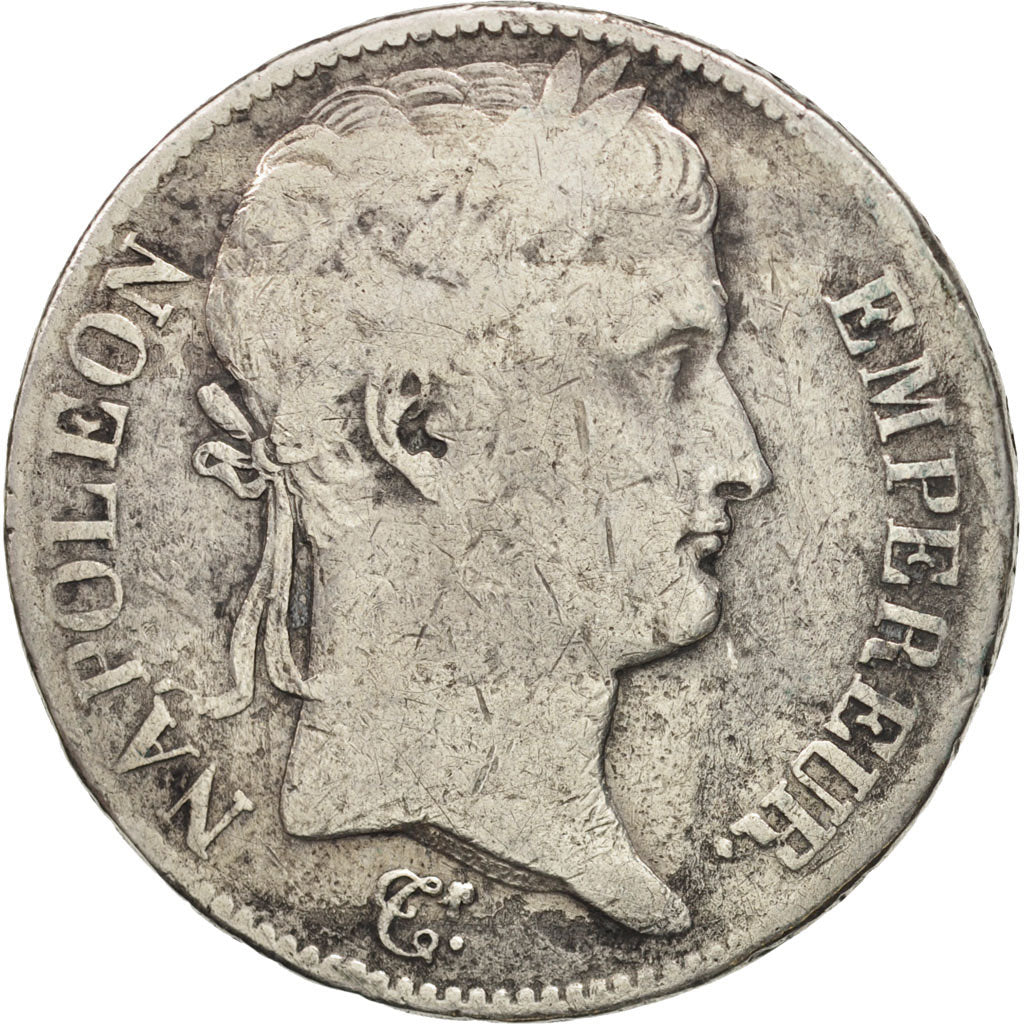 Francia, 5 Francs, 1812, Perpignan, BC, Plata, KM:694.12, Gadoury:584