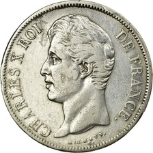 Moneta, Francia, Charles X, 5 Francs, 1829, Marseille, MB+, Argento, KM:728.10
