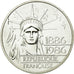 Coin, France, Statue de la Liberté, 100 Francs, 1986, MS(63), Silver, KM:960