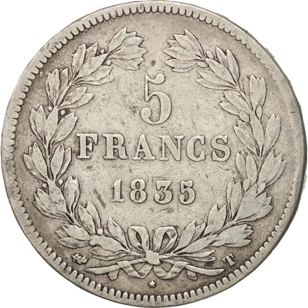 Monnaie, France, Louis-Philippe, 5 Francs, 1835, Nantes, TB, Argent, KM:749.12