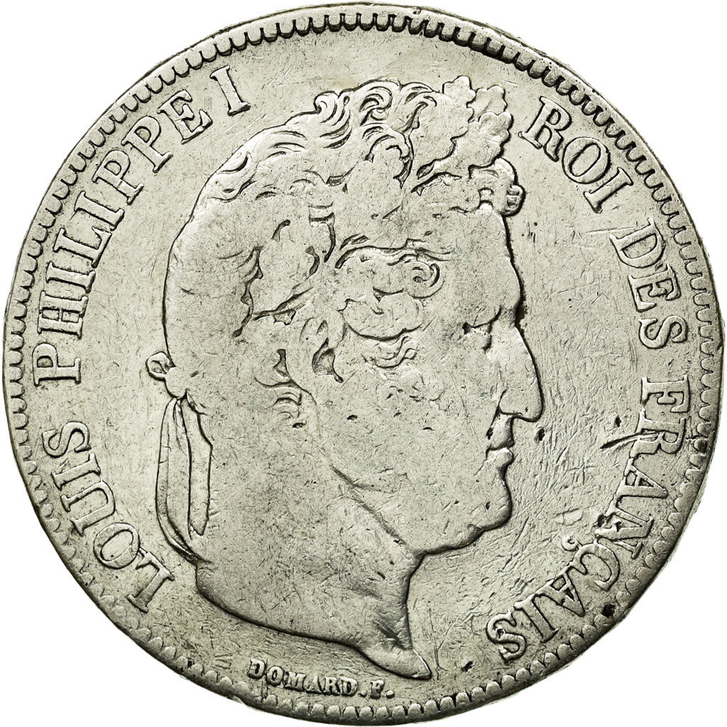 Coin, France, Louis-Philippe, 5 Francs, 1835, Bordeaux, F(12-15), Silver