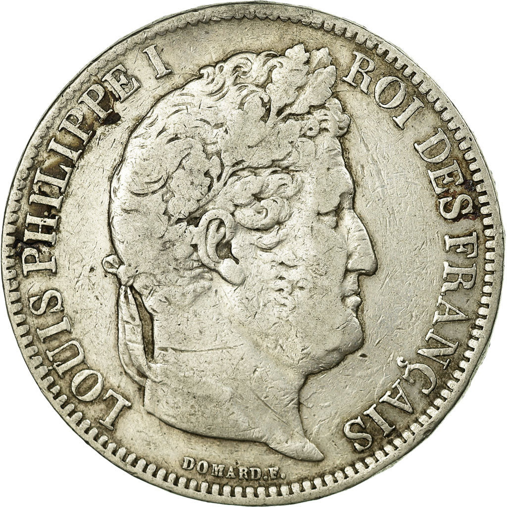 Moneta, Francia, Louis-Philippe, 5 Francs, 1831, Perpignan, MB, Argento