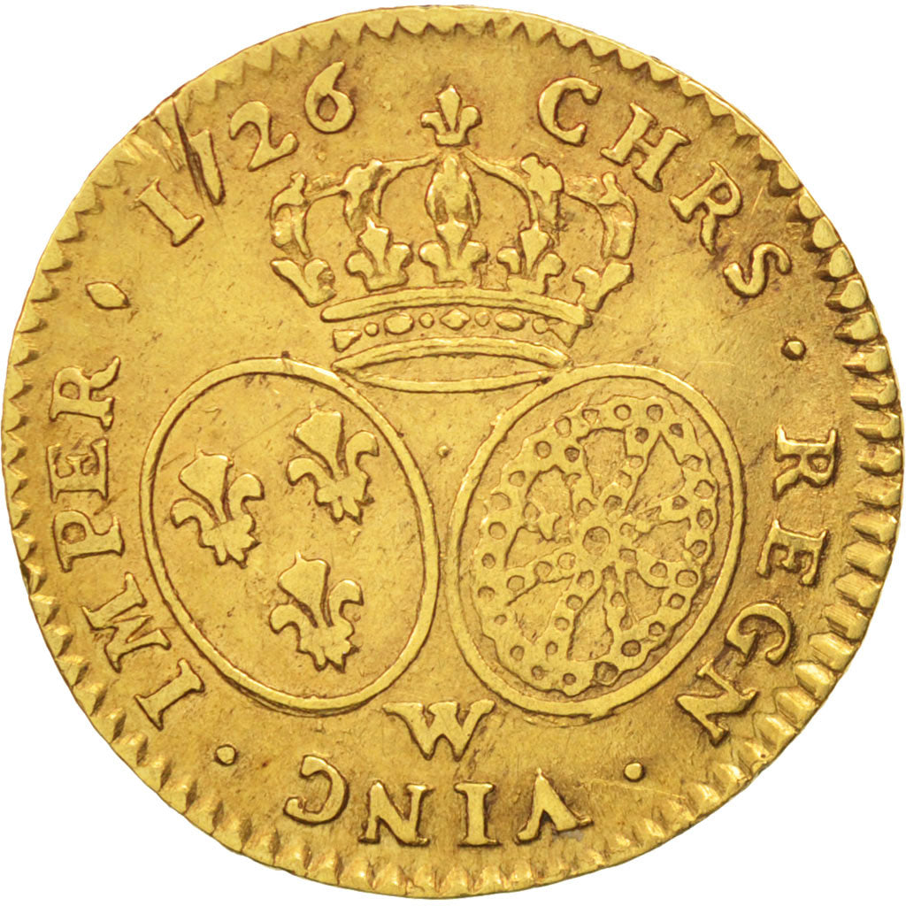 France, Louis XV, 1/2 Louis d'or aux lunettes, 1726, Lille, KM 488.13