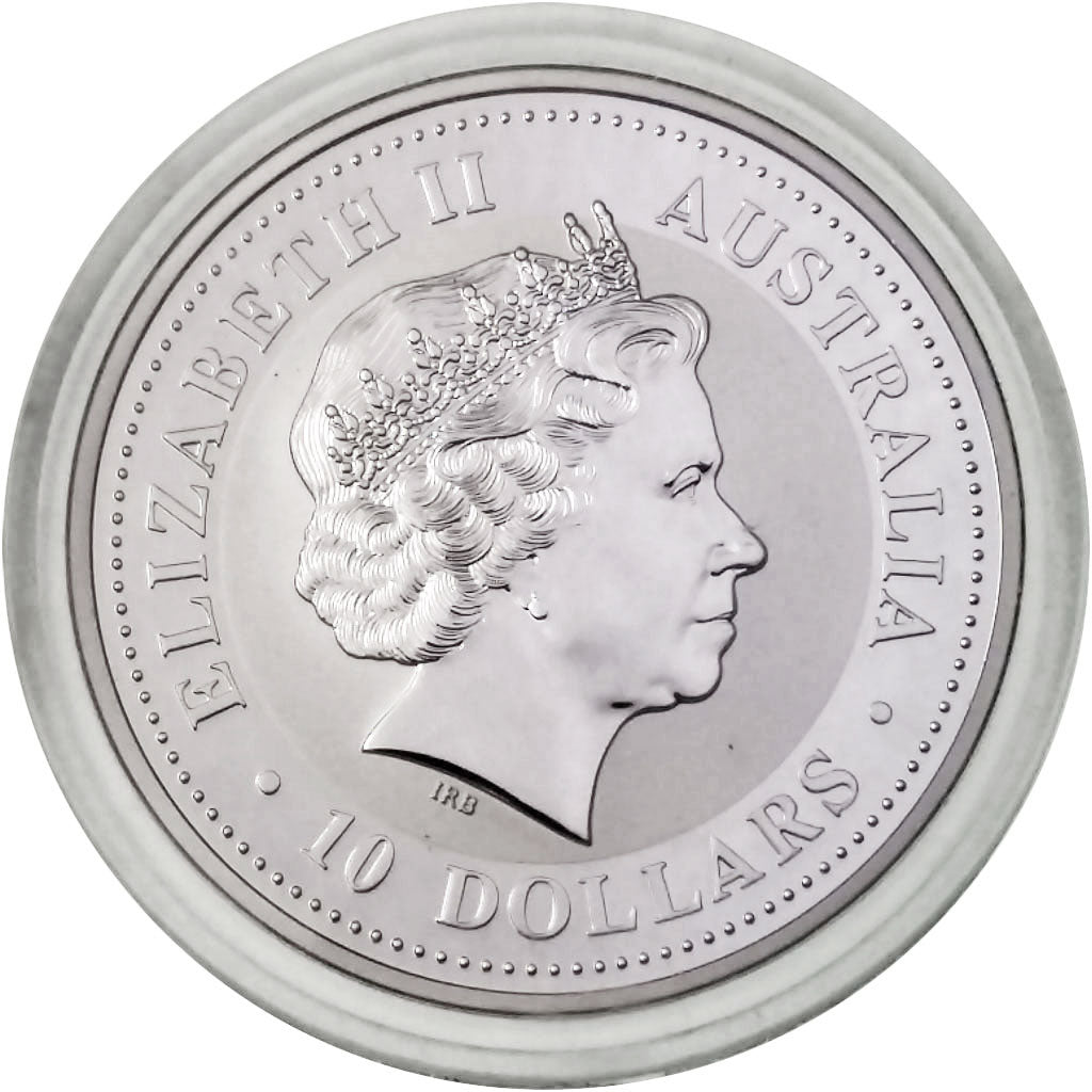 Australia, Elizabeth II, 10 Dollars Kookaburra, 1999, Perth, MS(65-70), Silver