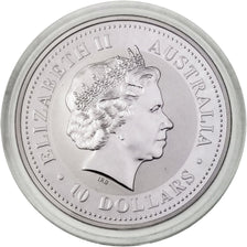 Australia, Elizabeth II, 10 Dollars Kookaburra, 1999, Perth, MS(65-70), Silver