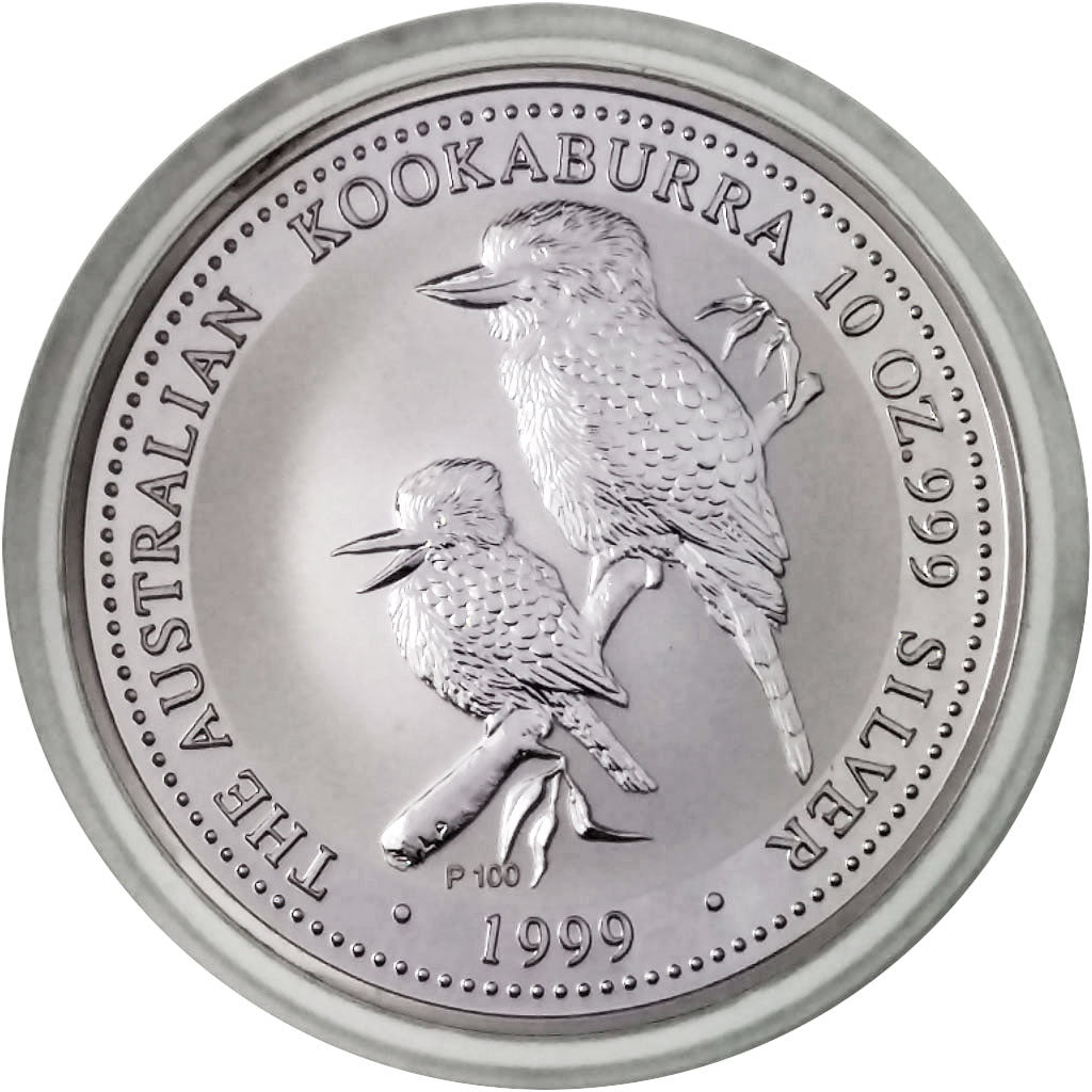 Australia, Elizabeth II, 10 Dollars Kookaburra, 1999, Perth, MS(65-70), Silver