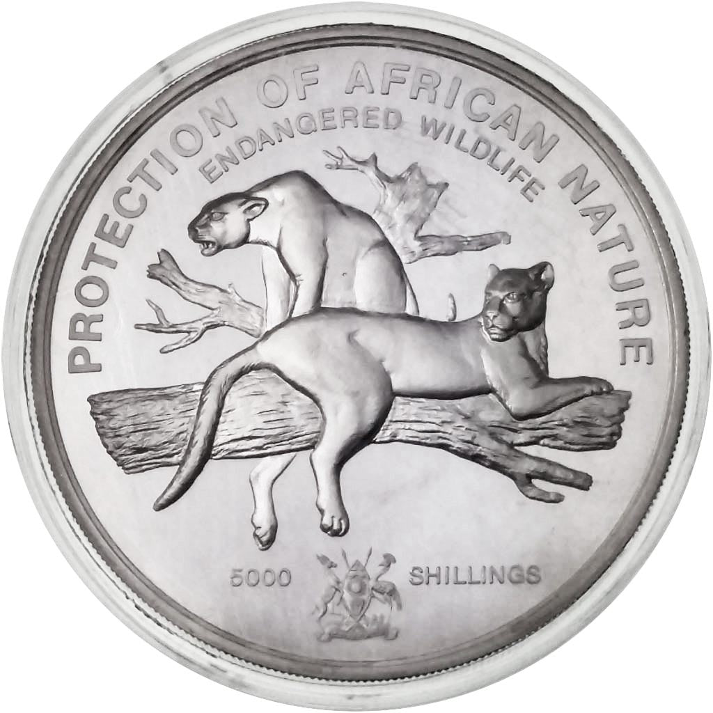 Moneta, Uganda, 5000 Shillings, 1993, MS(65-70), Srebro, KM:36