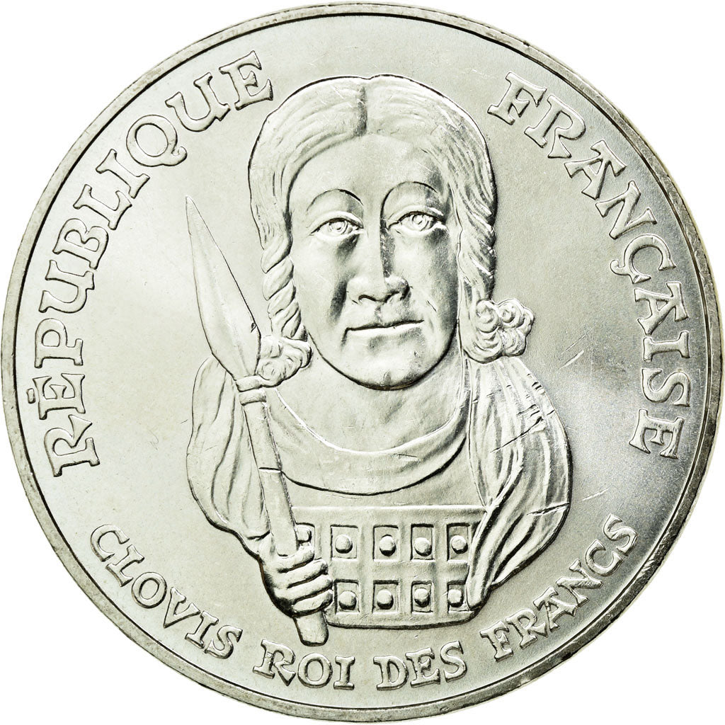 Coin, France, Clovis, 100 Francs, 1996, AU(55-58), Silver, KM:1180, Gadoury:953