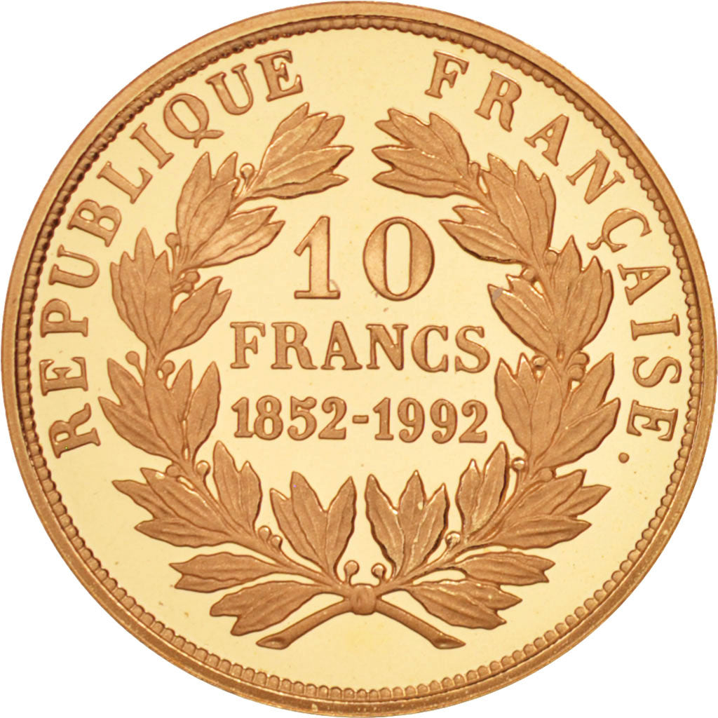 France, 10 Francs Napoléon III, 1852-1992, FDC, Or