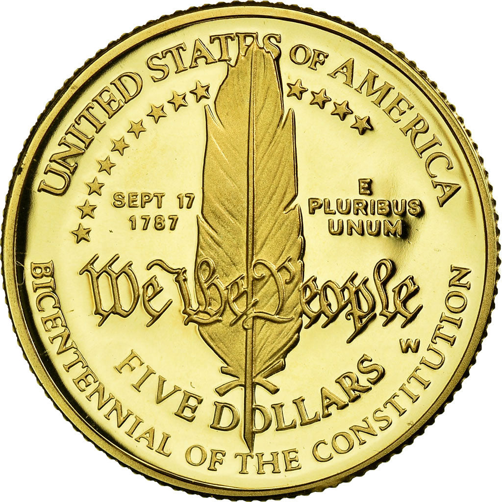 Coin, United States, $5, Half Eagle, 1987, U.S. Mint, West Point, MS(65-70)