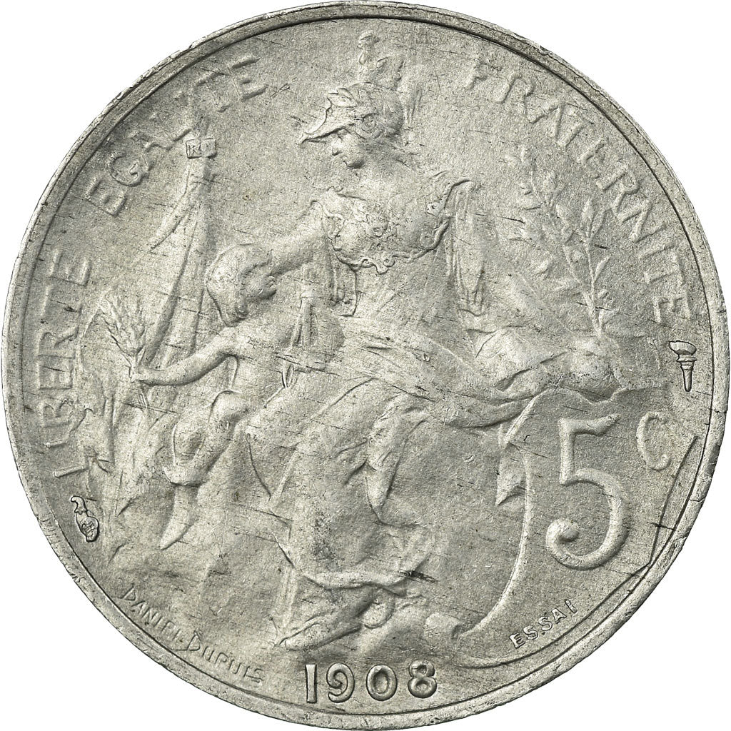 Monnaie, France, Dupuis, 5 Centimes, 1908, SUP+, Aluminium, Gadoury:165