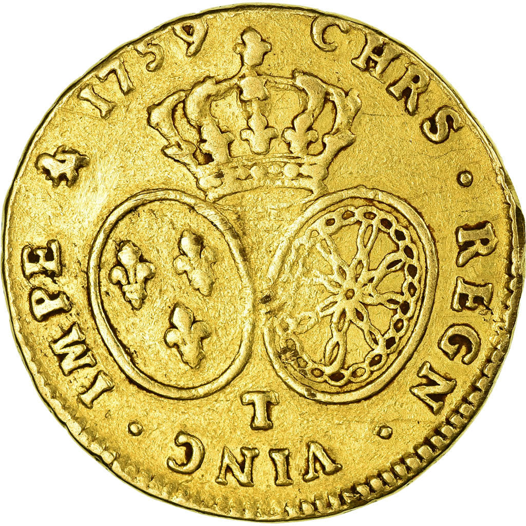 Munten, Frankrijk, Louis XV, Double louis d'or au bandeau, 2 Louis D'or, 1759