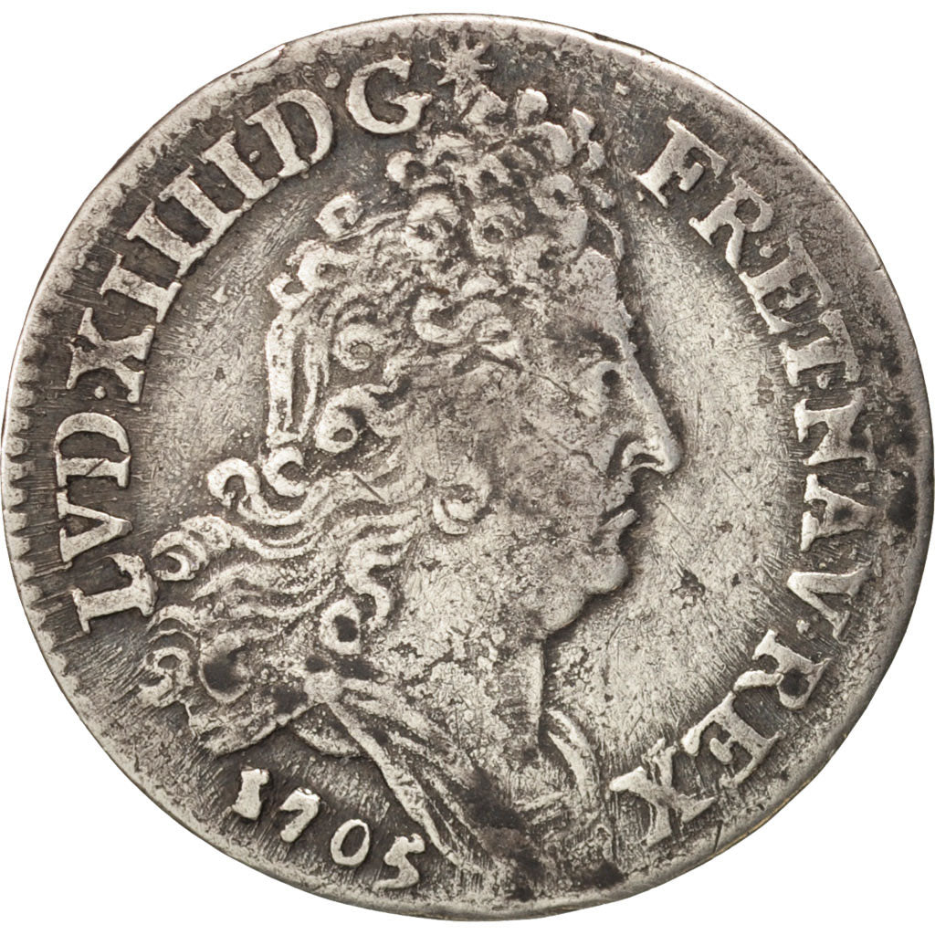 France, Louis XIV, 10 Sols aux insignes, 10 Sols-1/8 Ecu, 1705, Paris