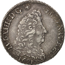 France, Louis XIV, 1/4 Écu aux 8 L, 1691, Riom, EF(40-45), Silver, KM 270.10