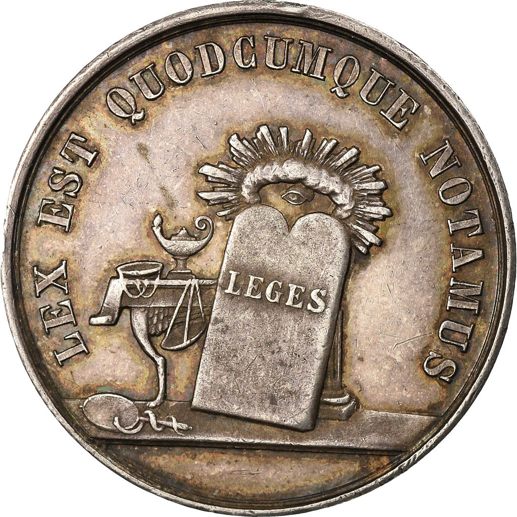 France, Token, Notary, Louis XVIII, Notaires de Laon, AU(55-58), Silver