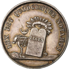 France, Token, Notary, Louis XVIII, Notaires de Laon, AU(55-58), Silver