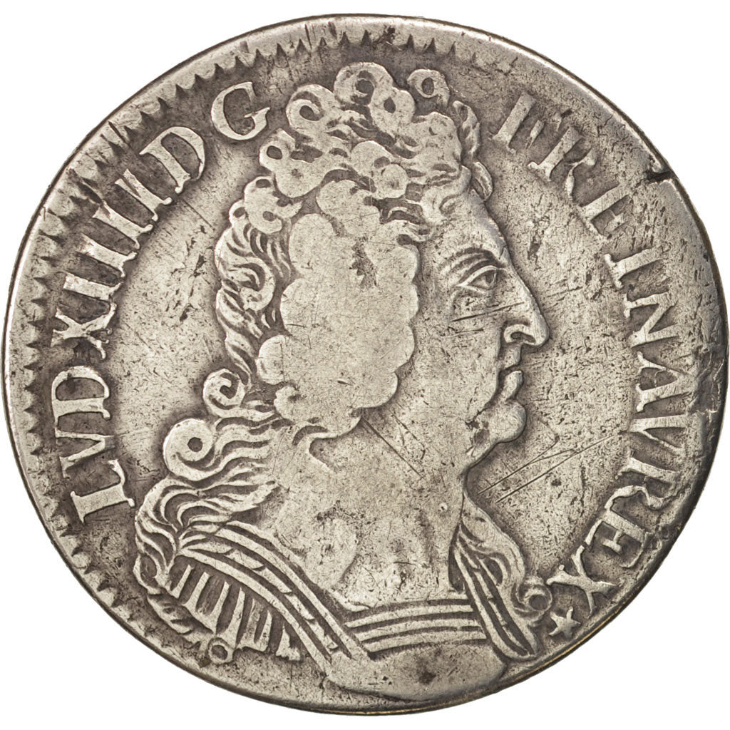 France, Louis XIV, 44 Sols de Strasbourg, 1/2 ECU, 1714, Paris, TB, Gadoury 200