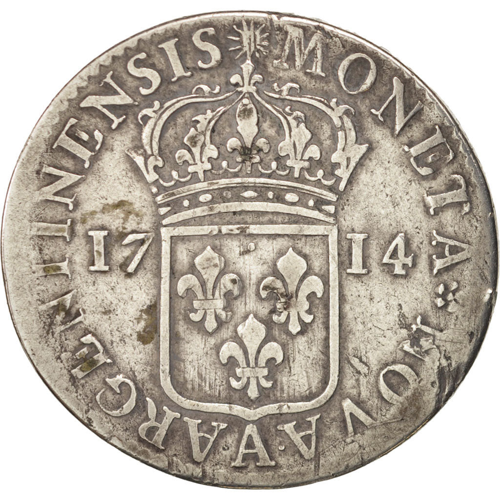 France, Louis XIV, 44 Sols de Strasbourg, 1/2 ECU, 1714, Paris, TB, Gadoury 200