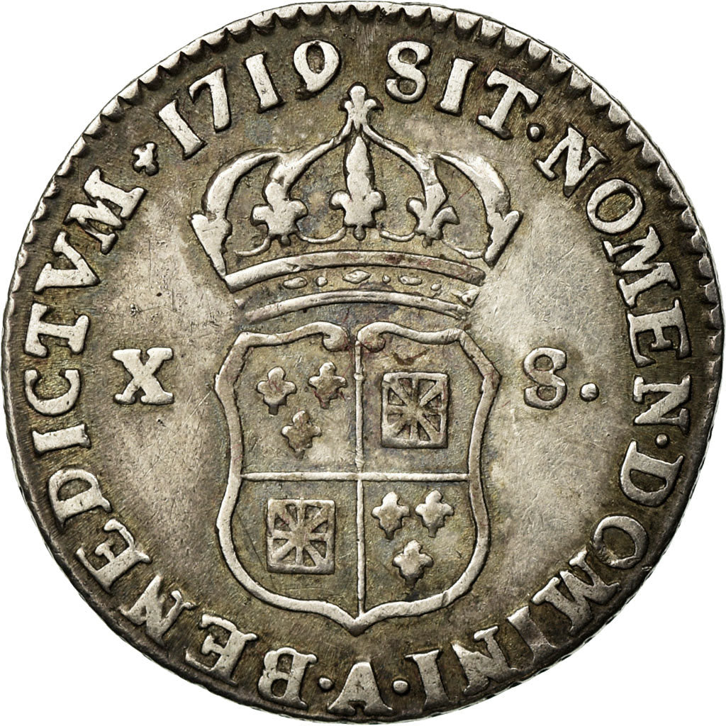 Moneta, Francia, Louis XV, 1/12 Écu ou X-S de France-Navarre, 10 Sols-1/8 Ecu