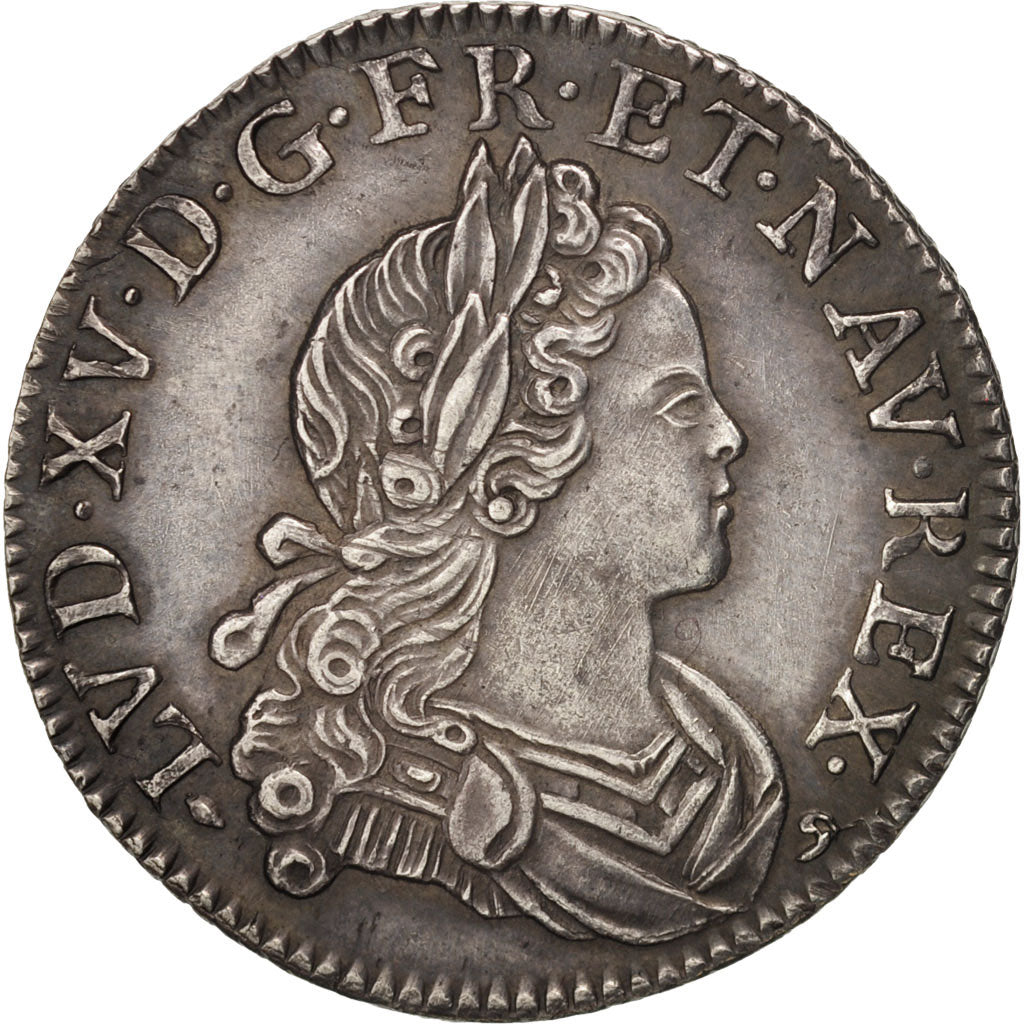France, Louis XV, 1/4 Écu de France-Navarre, 1719, Rouen, KM 433.3