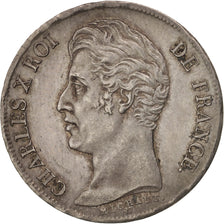 Coin, France, Charles X, Franc, 1825, Paris, AU(55-58), Silver, KM:724.1