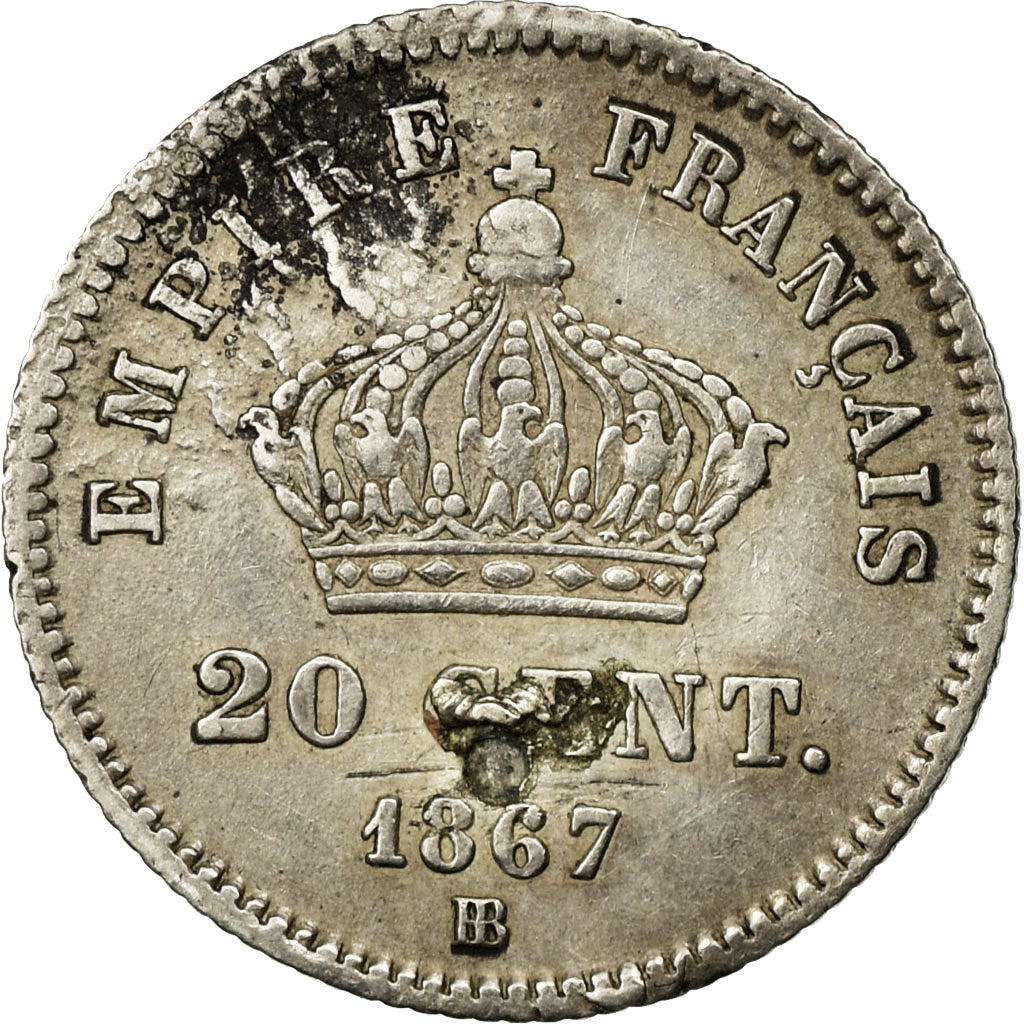 Coin, France, Napoleon III, Napoléon III, 20 Centimes, 1867, Strasbourg