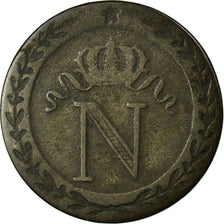 Moneda, Francia, Napoléon I, 10 Centimes, 1808, Nantes, BC+, Vellón, KM:676.8