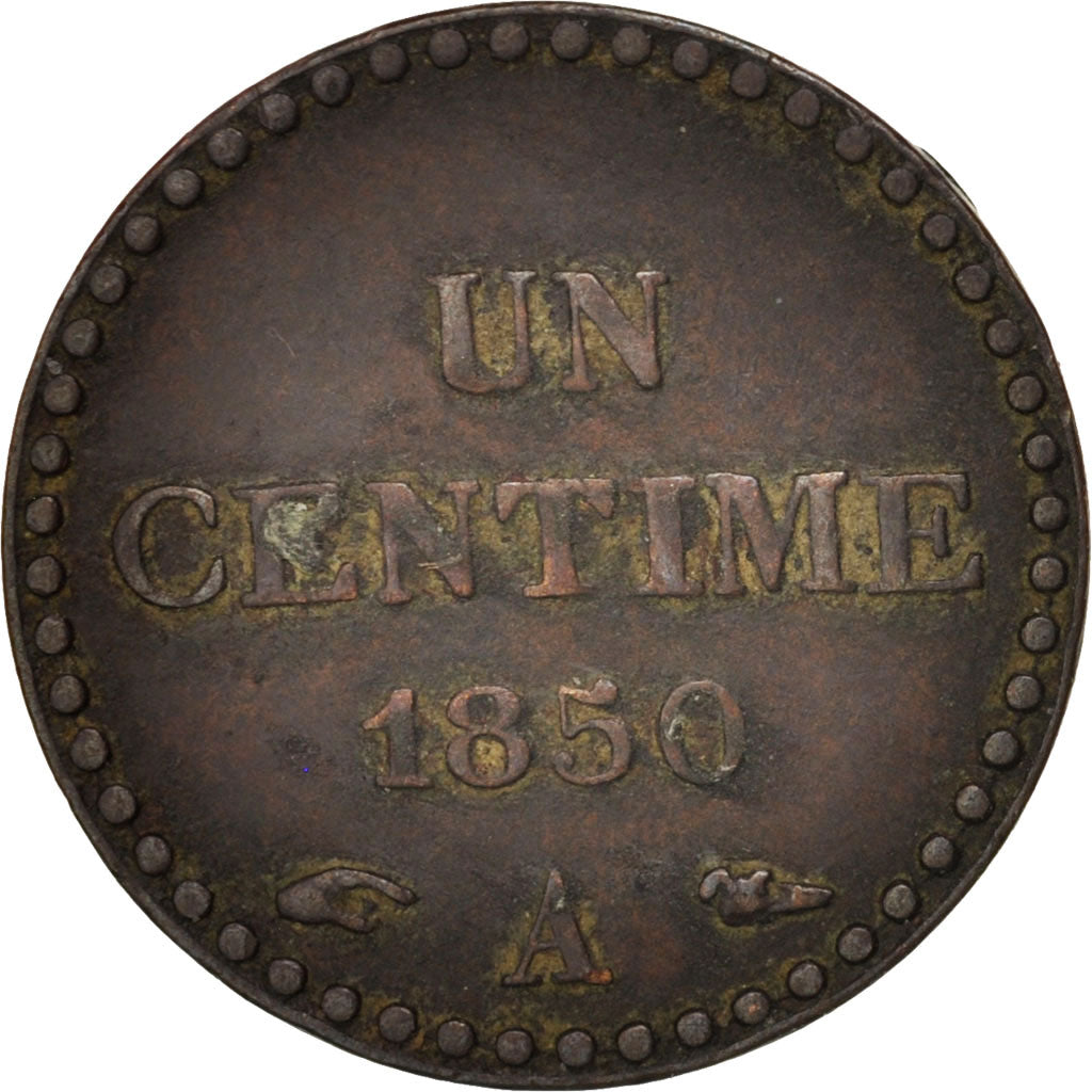 France, Dupré, Centime, 1850, Paris, EF(40-45), Bronze, KM:754, Gadoury:84