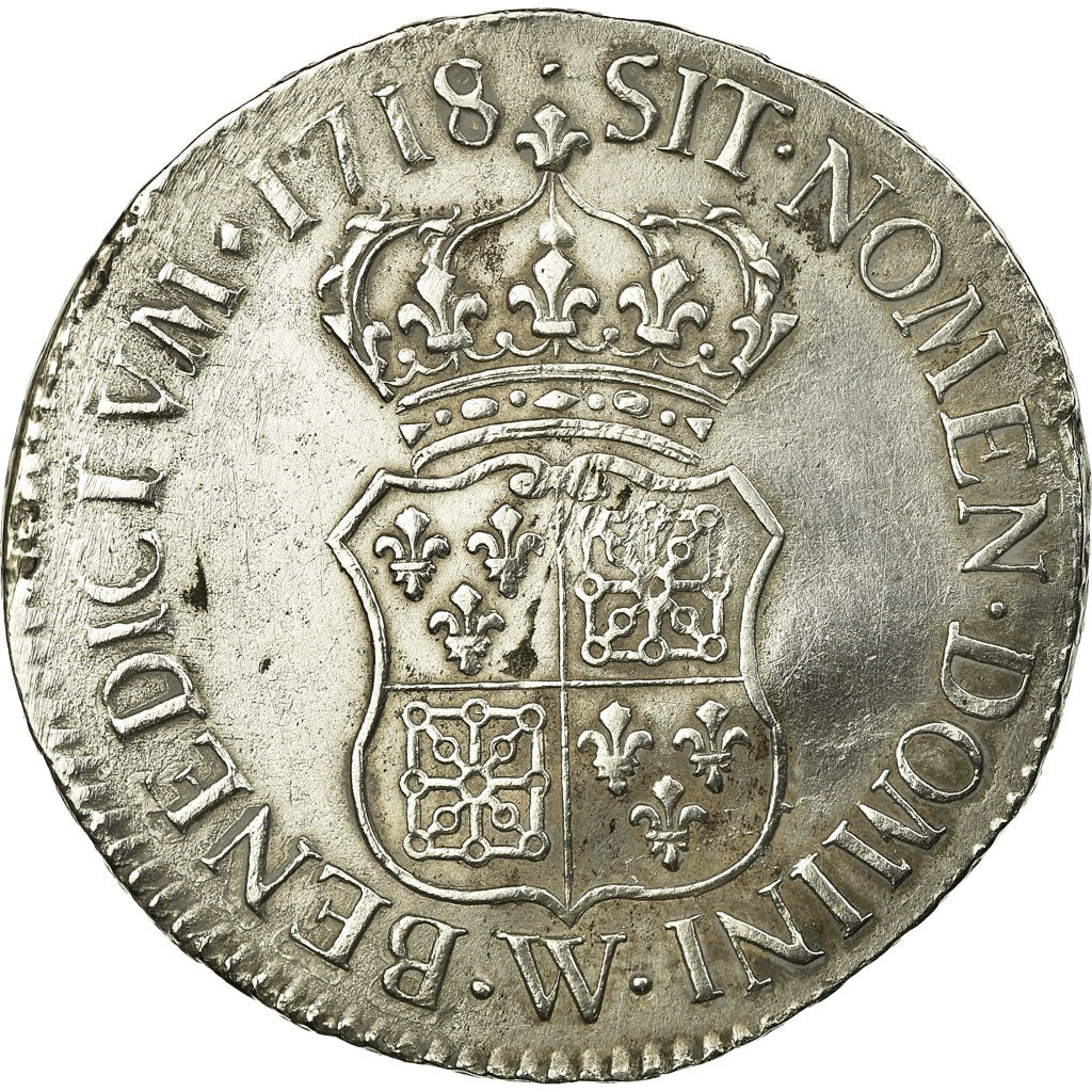 Moneta, Francia, Louis XV, Écu de France-Navarre, Ecu, 1718, Lille, MB+