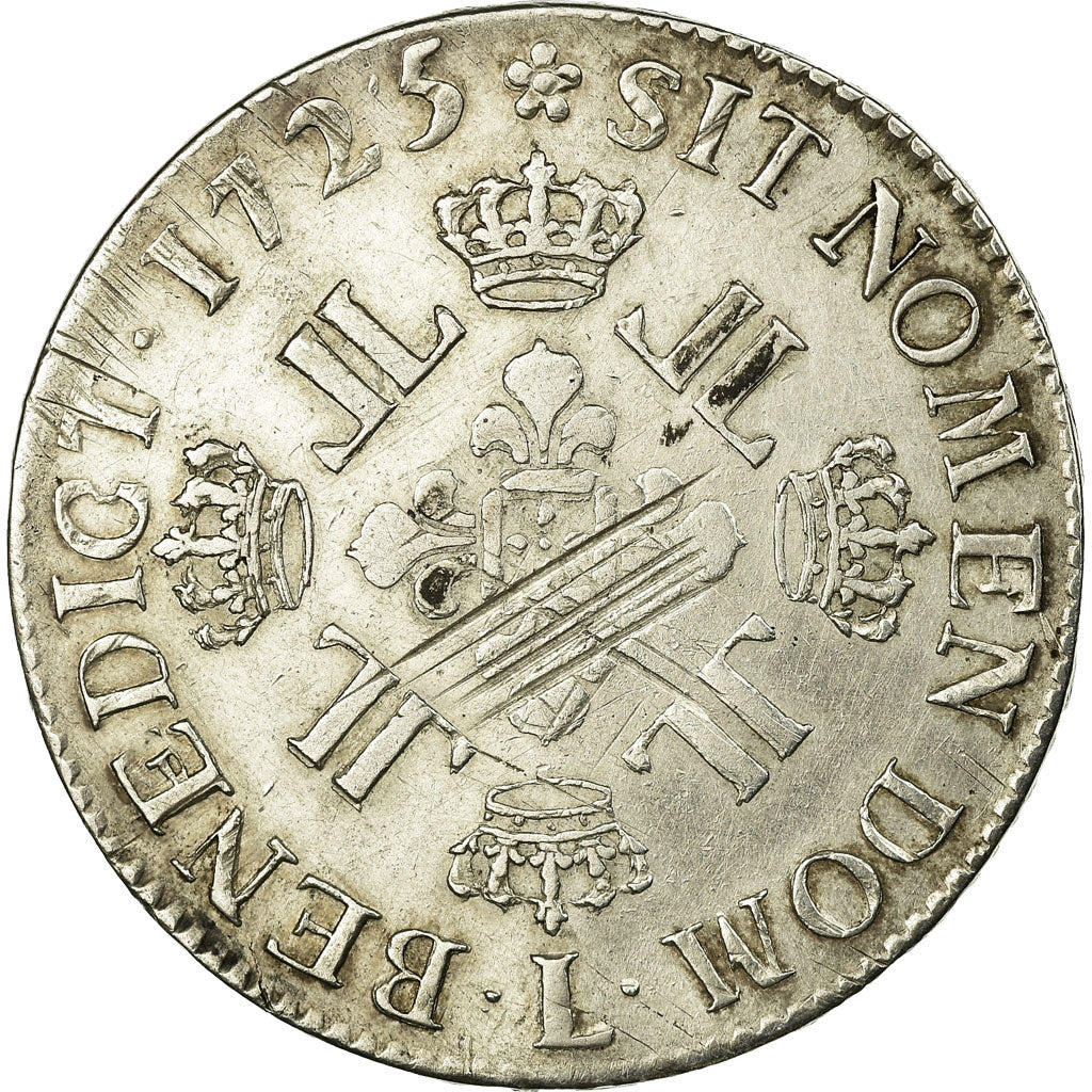 Munten, Frankrijk, Louis XV, Écu aux 8 L, Ecu, 1725, Bayonne, FR, Zilver