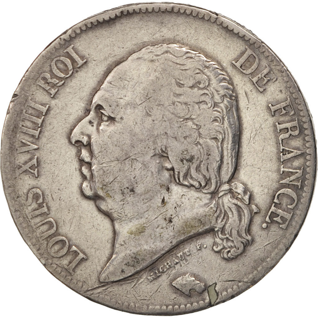 Francia, Louis XVIII, 5 Francs, 1817, Toulouse, MB, Argento, KM:711.9