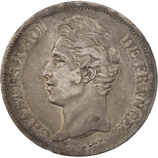 Moneta, Francia, Charles X, 5 Francs, 1827, Lille, MB+, Argento, KM:728.13