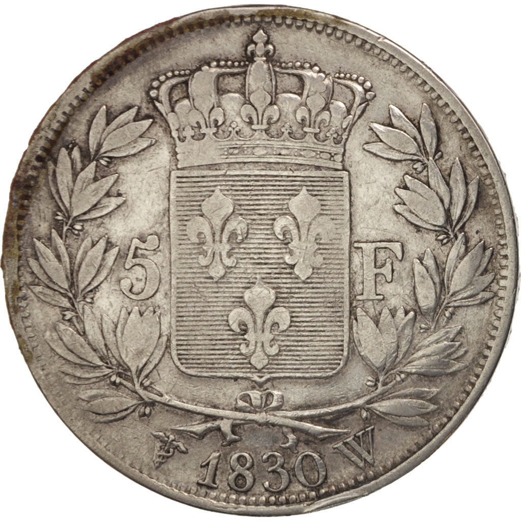 France, Charles X, 5 Francs, 1830, Lille, TB, Argent, KM:728.13, Gadoury:644