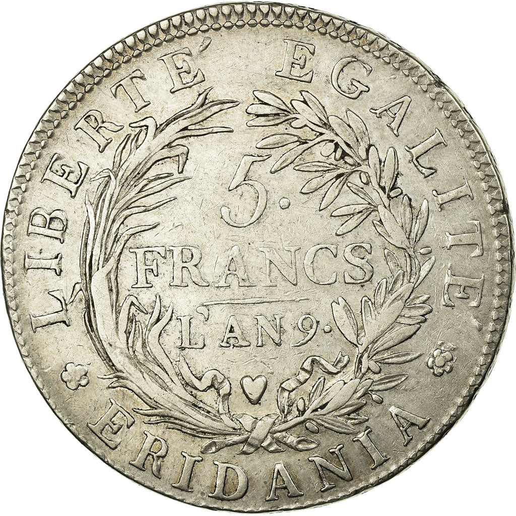 Monnaie, États italiens, PIEDMONT REPUBLIC, 5 Francs, 1800, TTB, Argent, KM:4