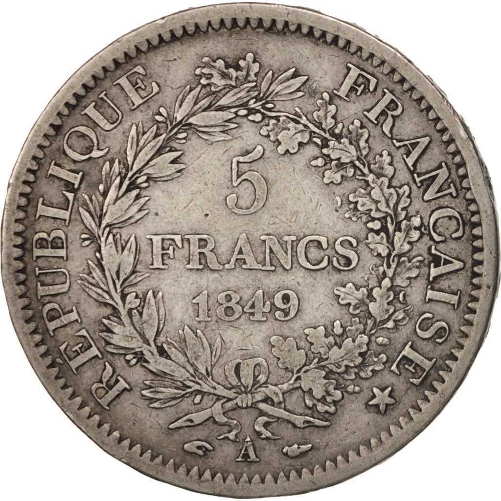 Coin, France, Hercule, 5 Francs, 1849, Paris, EF(40-45), Silver, KM:756.1